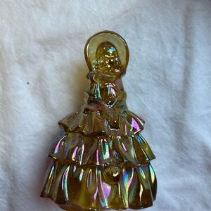 Iridescent Glass Figurine with Layered Dress